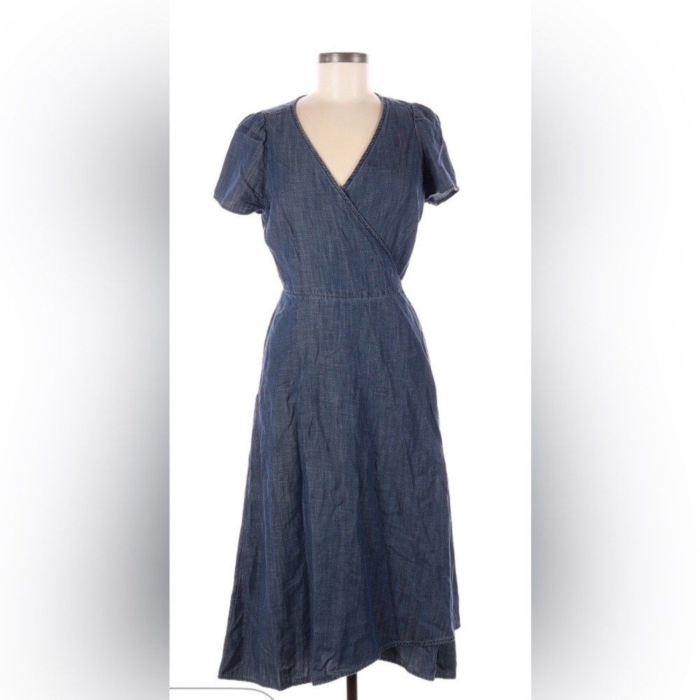 GAP Denim Midi Wrap Dress